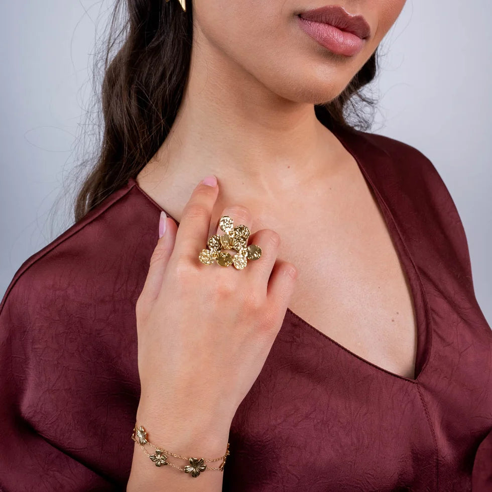 Anillo triple flor