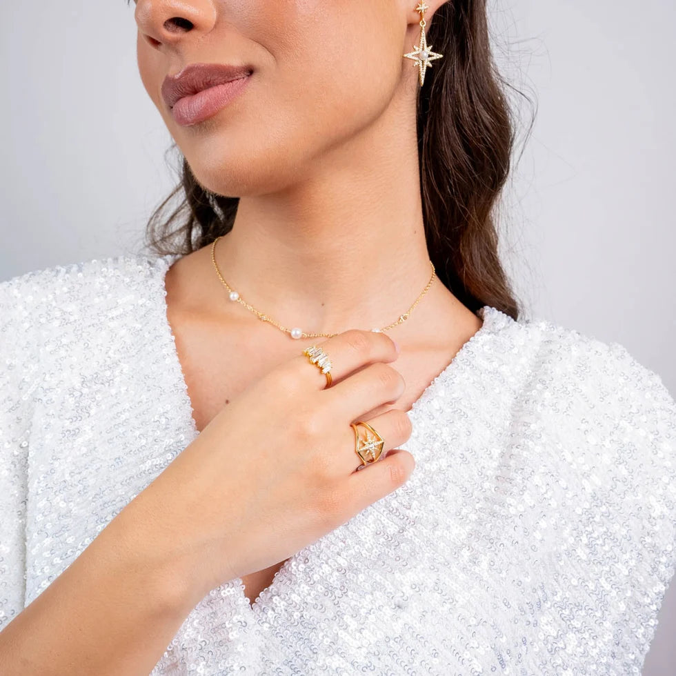 Anillo estrella circonitas