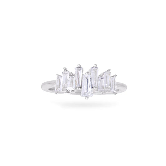 Anillo circonitas plateado