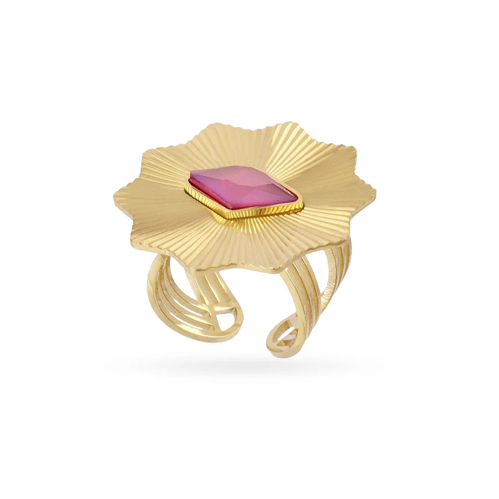 Anillo piedra rosa
