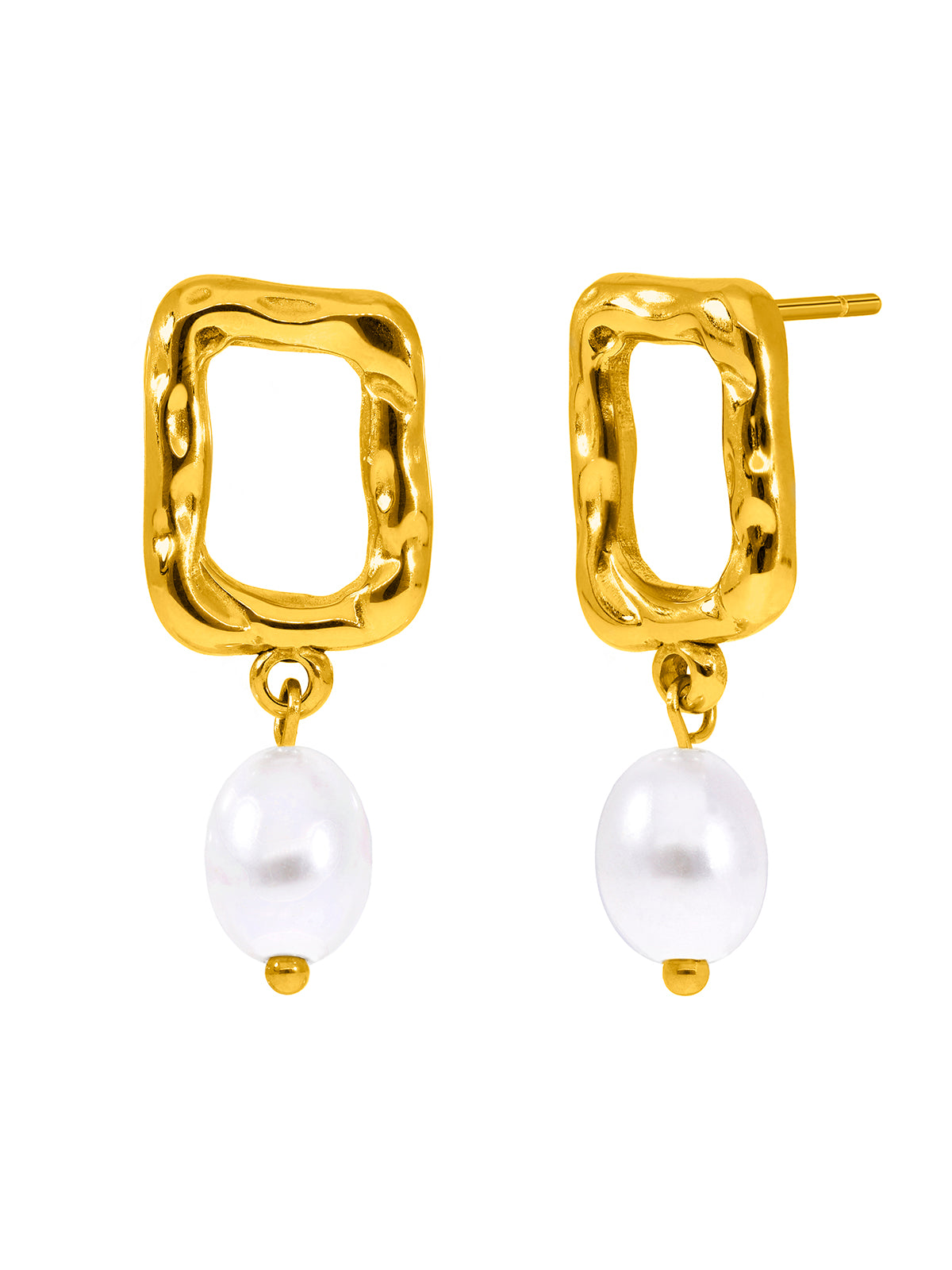 Pendientes Cuadrado con Perla