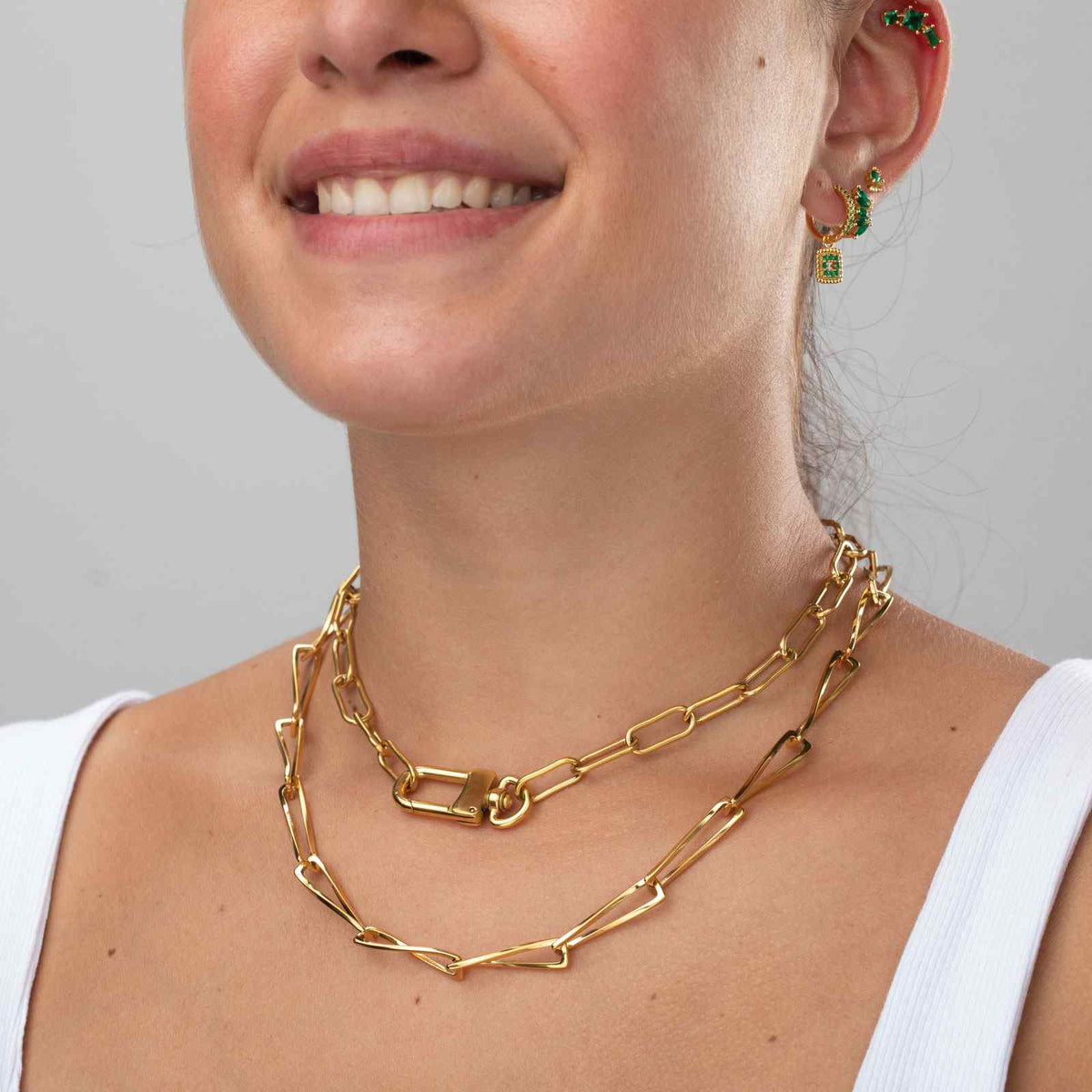 Collar acero eslabones