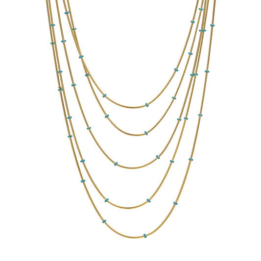 Collar Tiras y Bolas