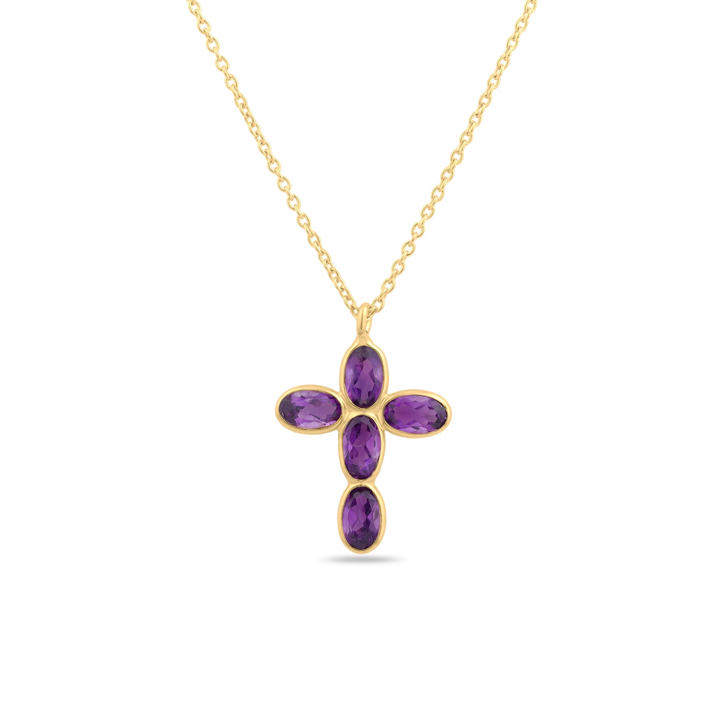 Collar Cruz piedra mineral