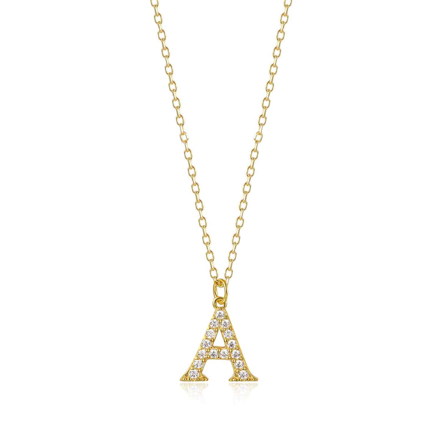 Collar Letras circonita dorado