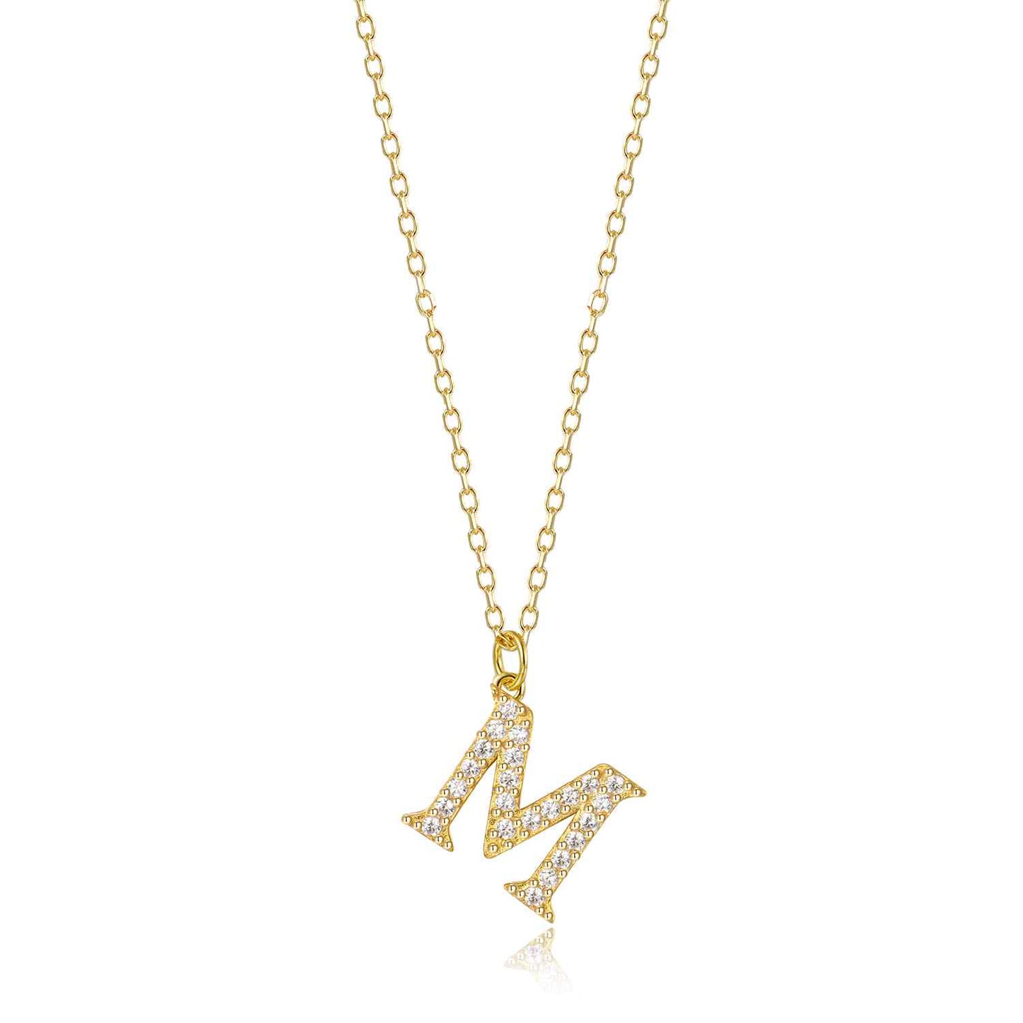 Collar Letras circonita dorado