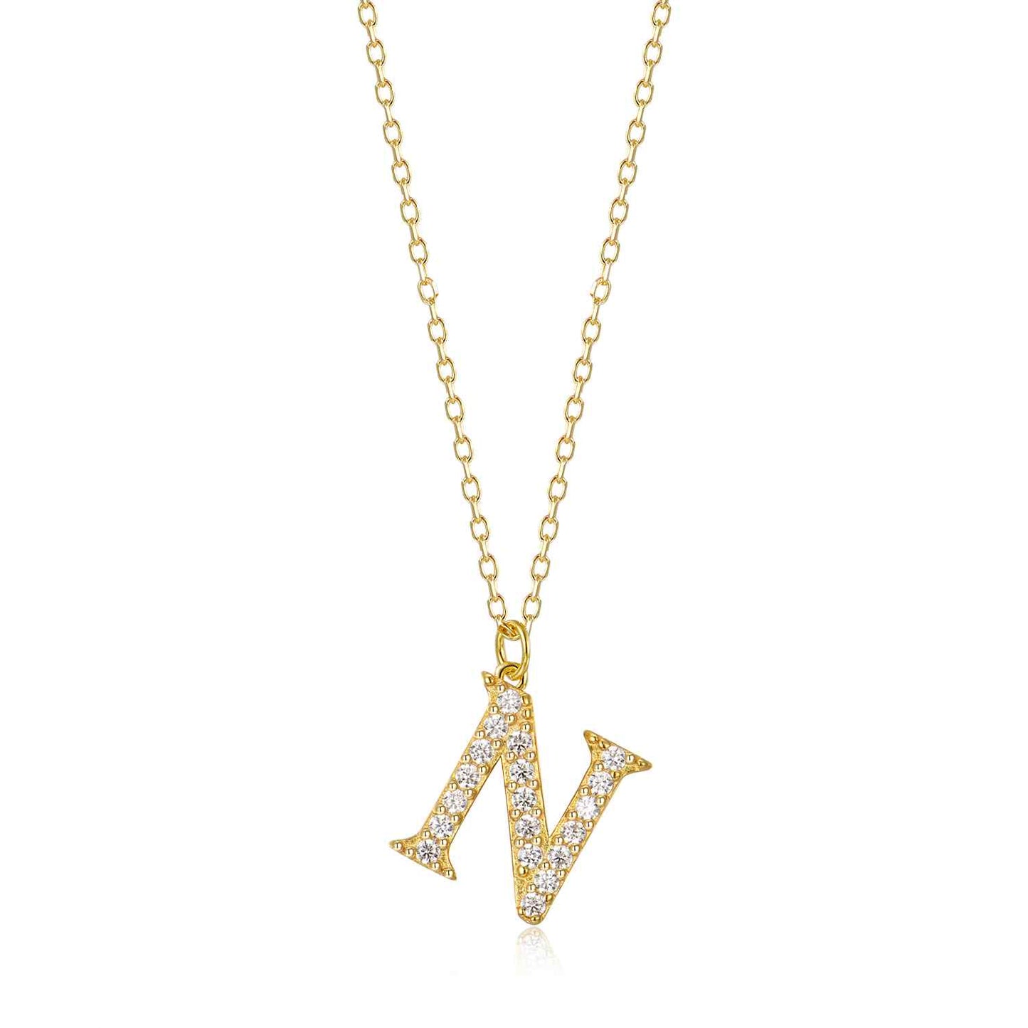 Collar Letras circonita dorado