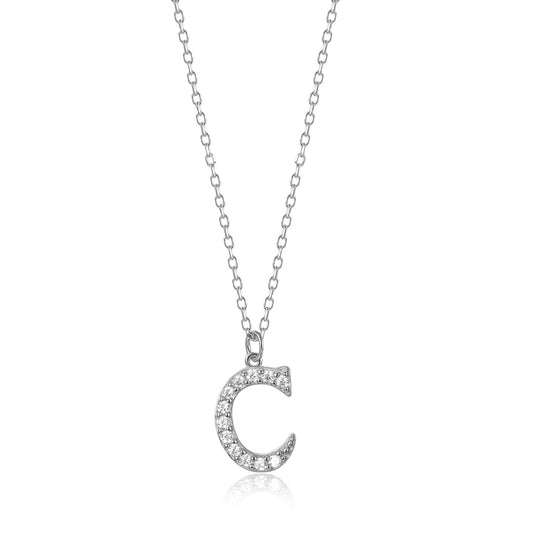 Collar Letras circonitas plateado