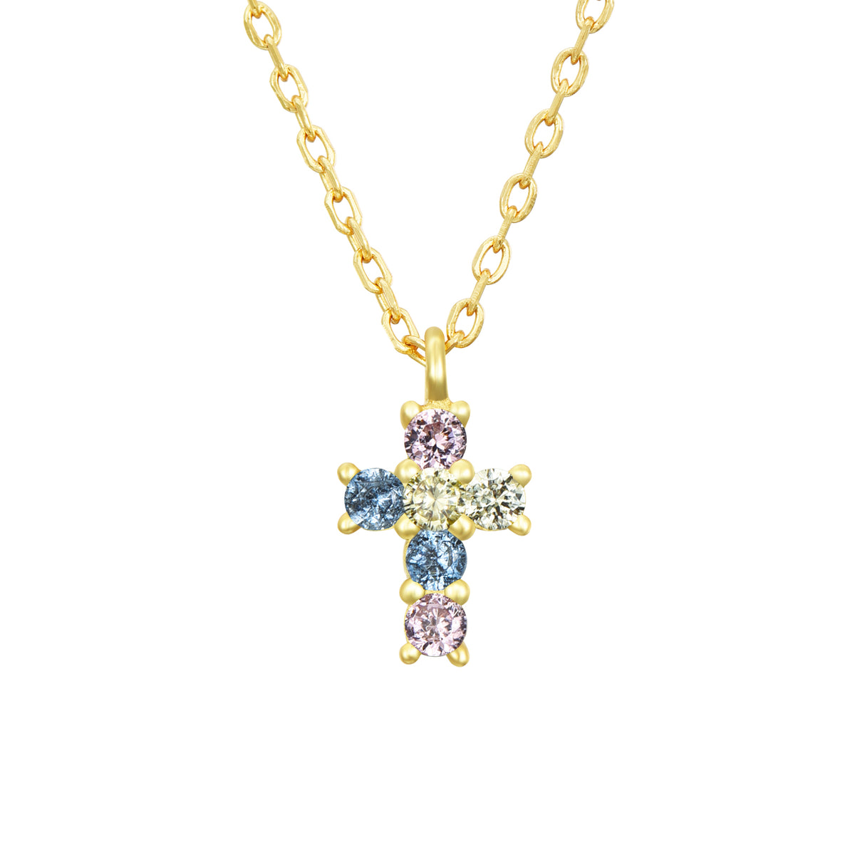 Collar cruz mini circonitas