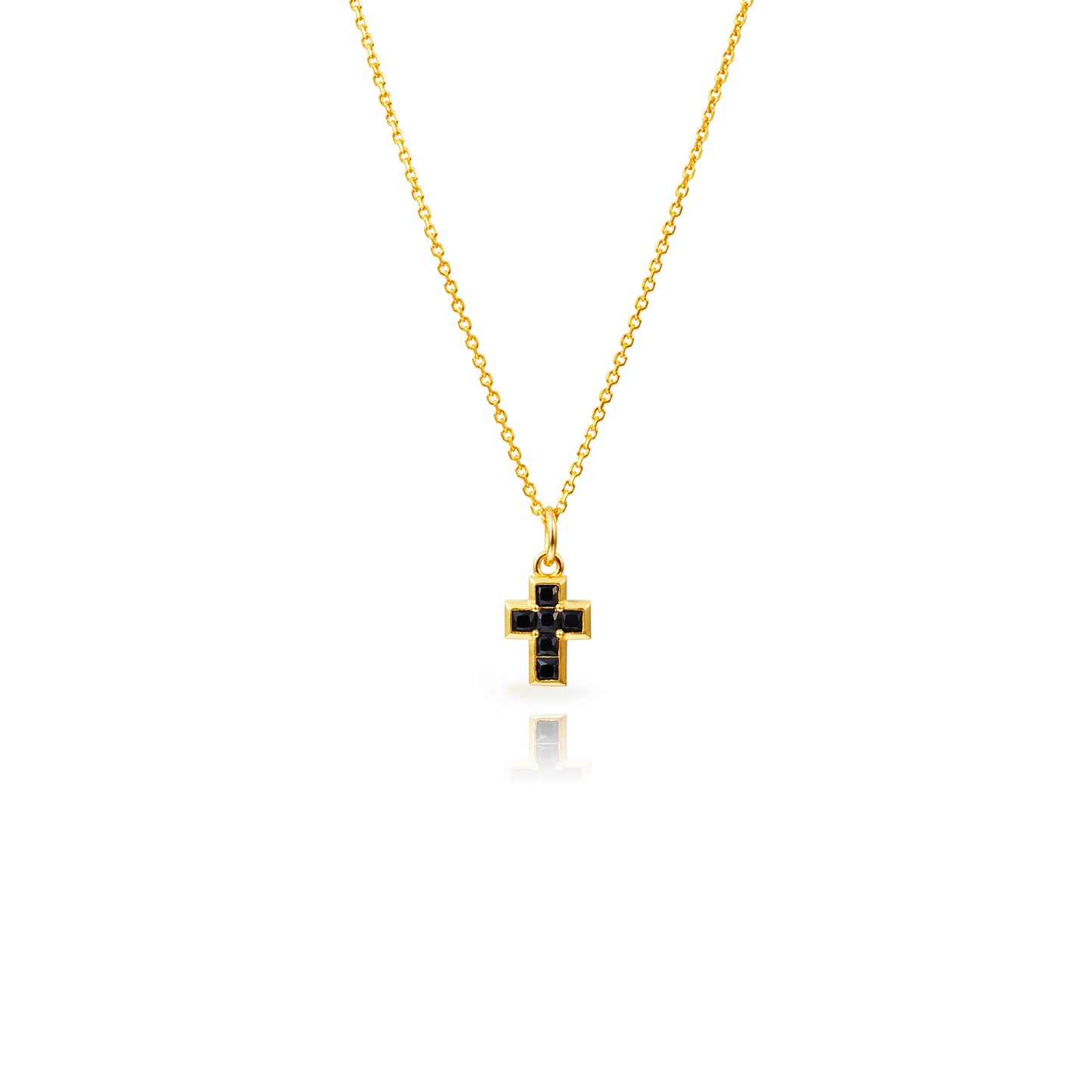 Collar Cruz Circonita Negra
