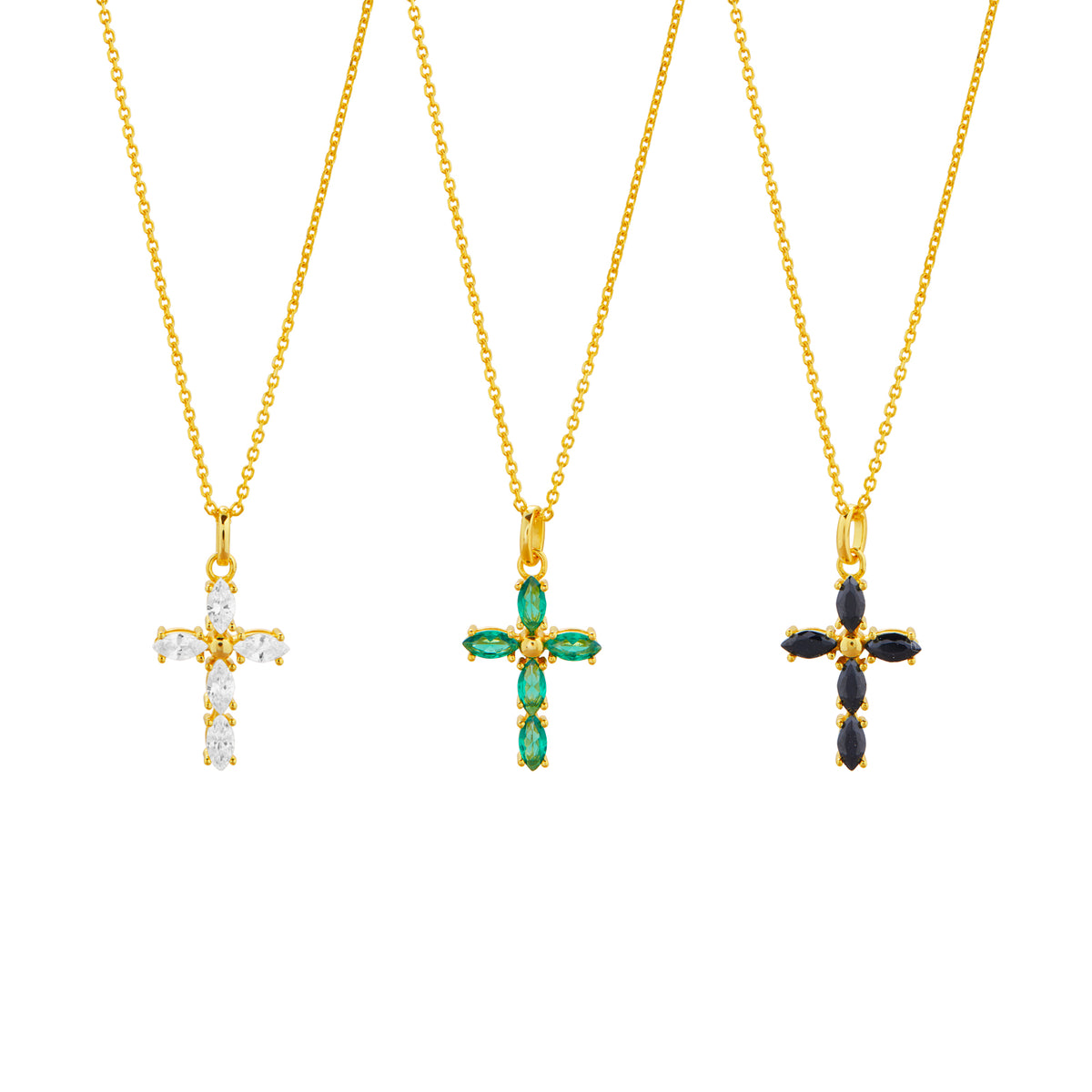 Collar cruz circonitas