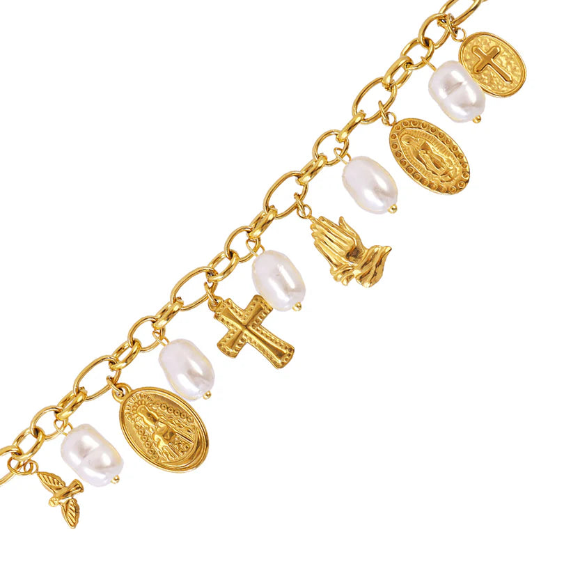 Pulsera Abalorios Religiosos