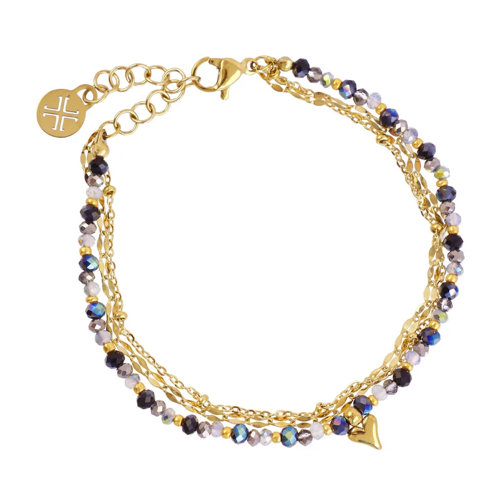 Pulsera triple corazón