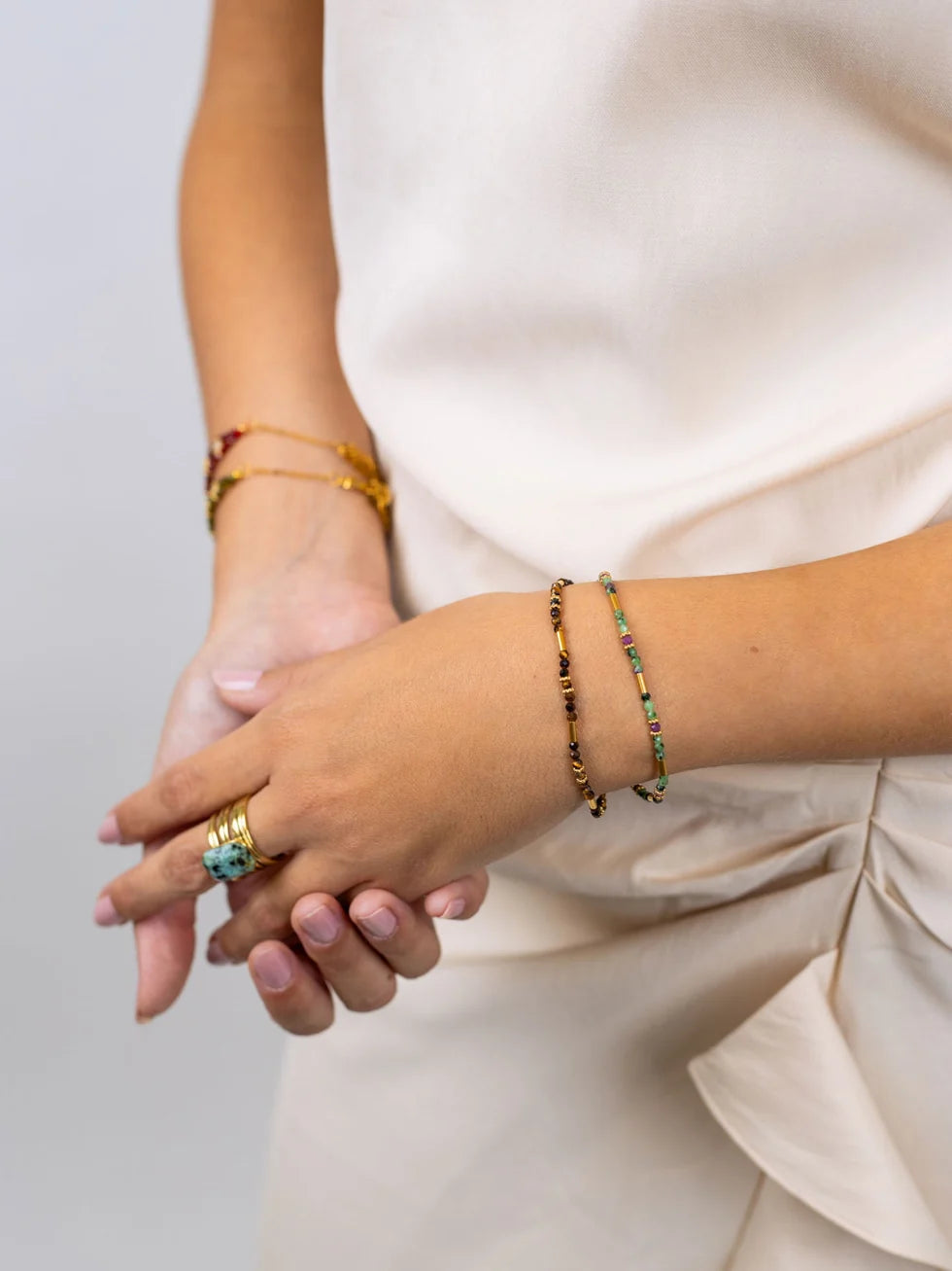 Pulsera piedras marrón