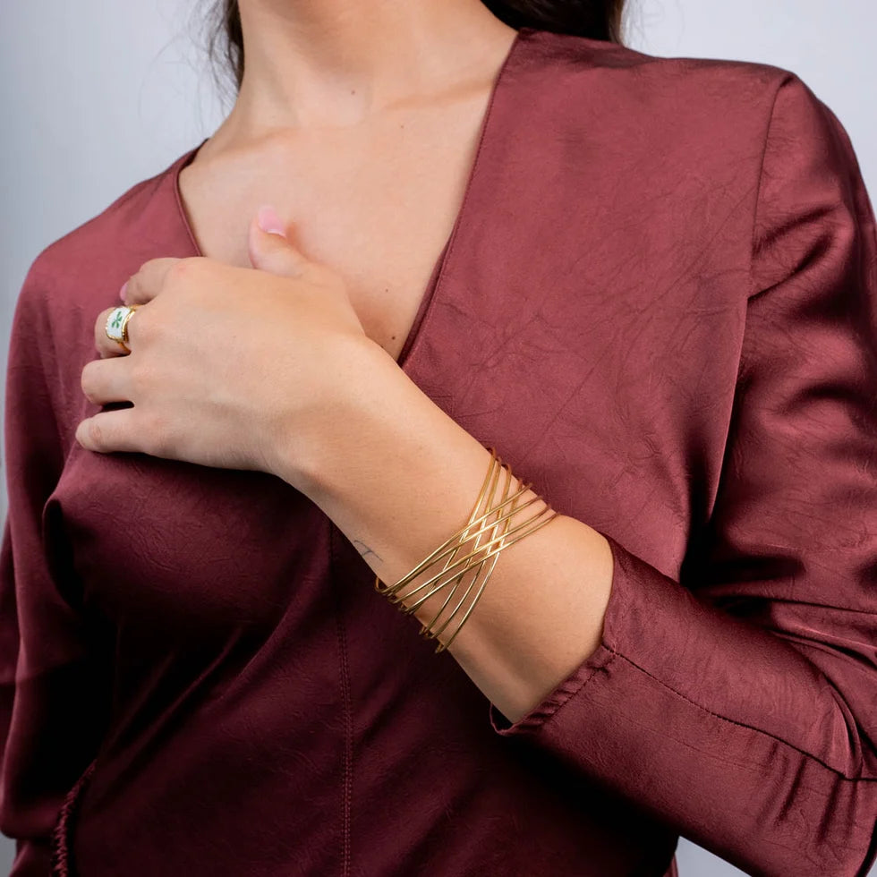 Brazalete acero entrelazado