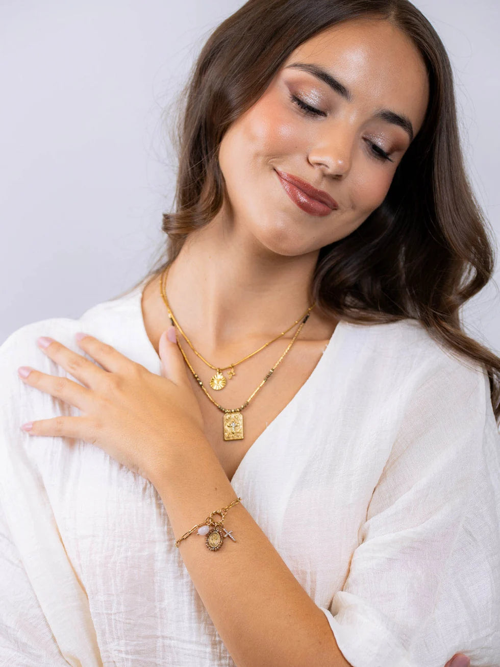 Pulsera Virgen Milagrosa abalorios