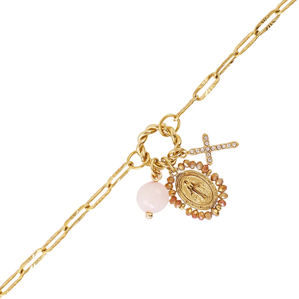 Pulsera Virgen Milagrosa abalorios