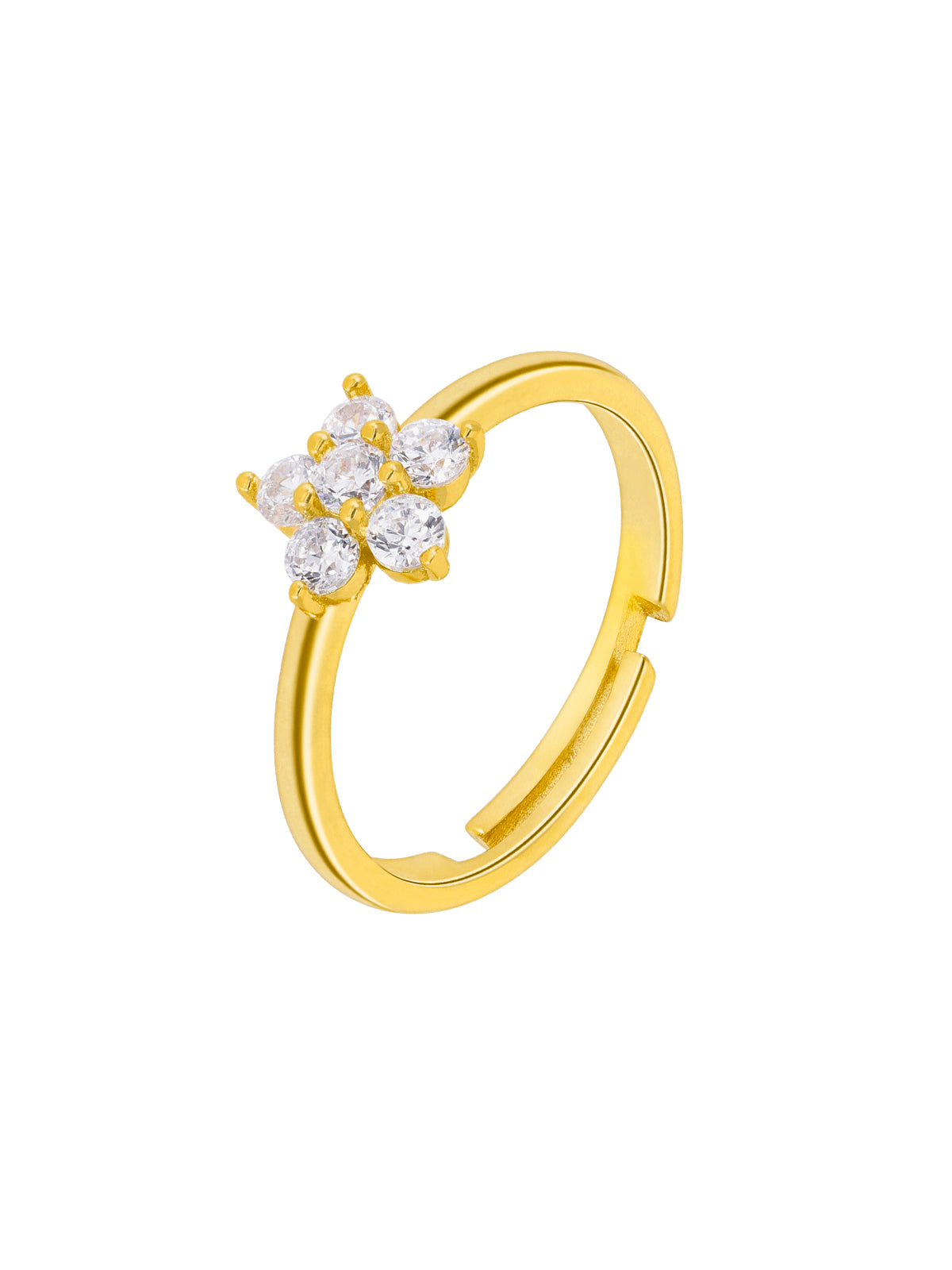 Anillo flor circonitas