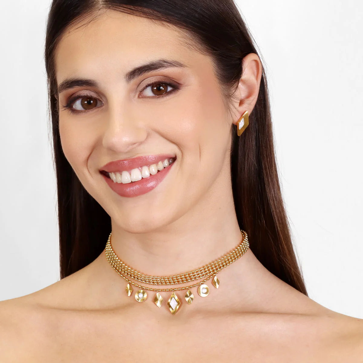 Collar Rombos y Circulos