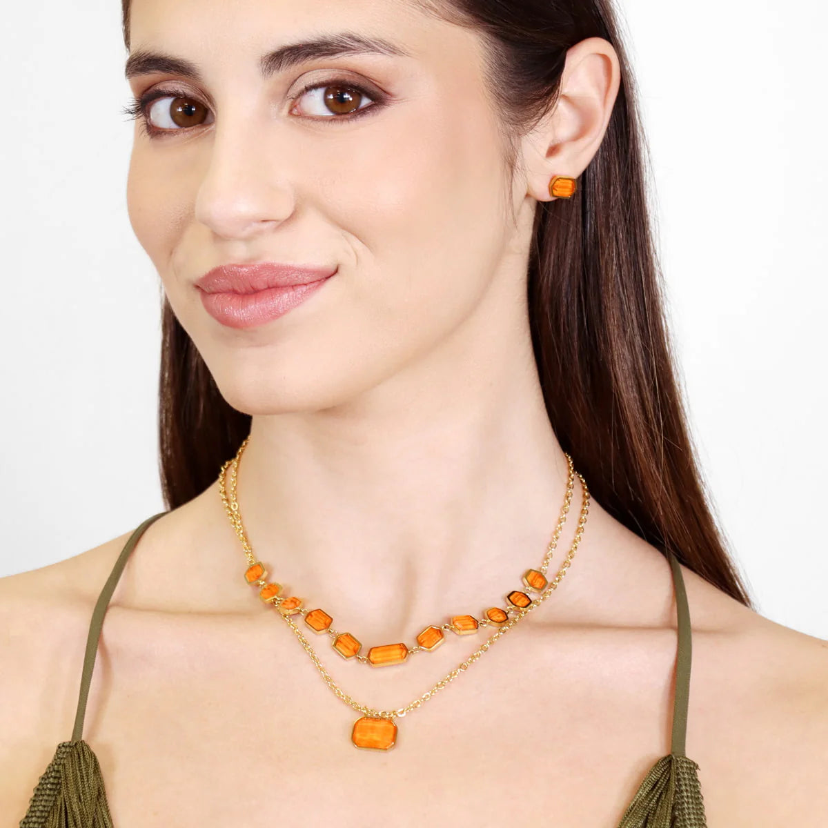 Collar Naranja Pixels