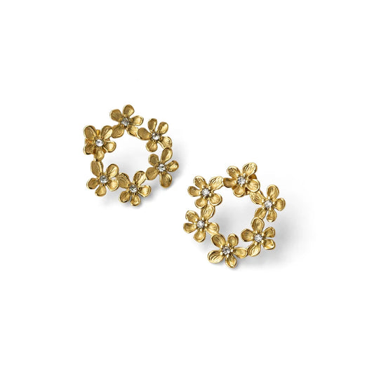 Pendientes corona flores