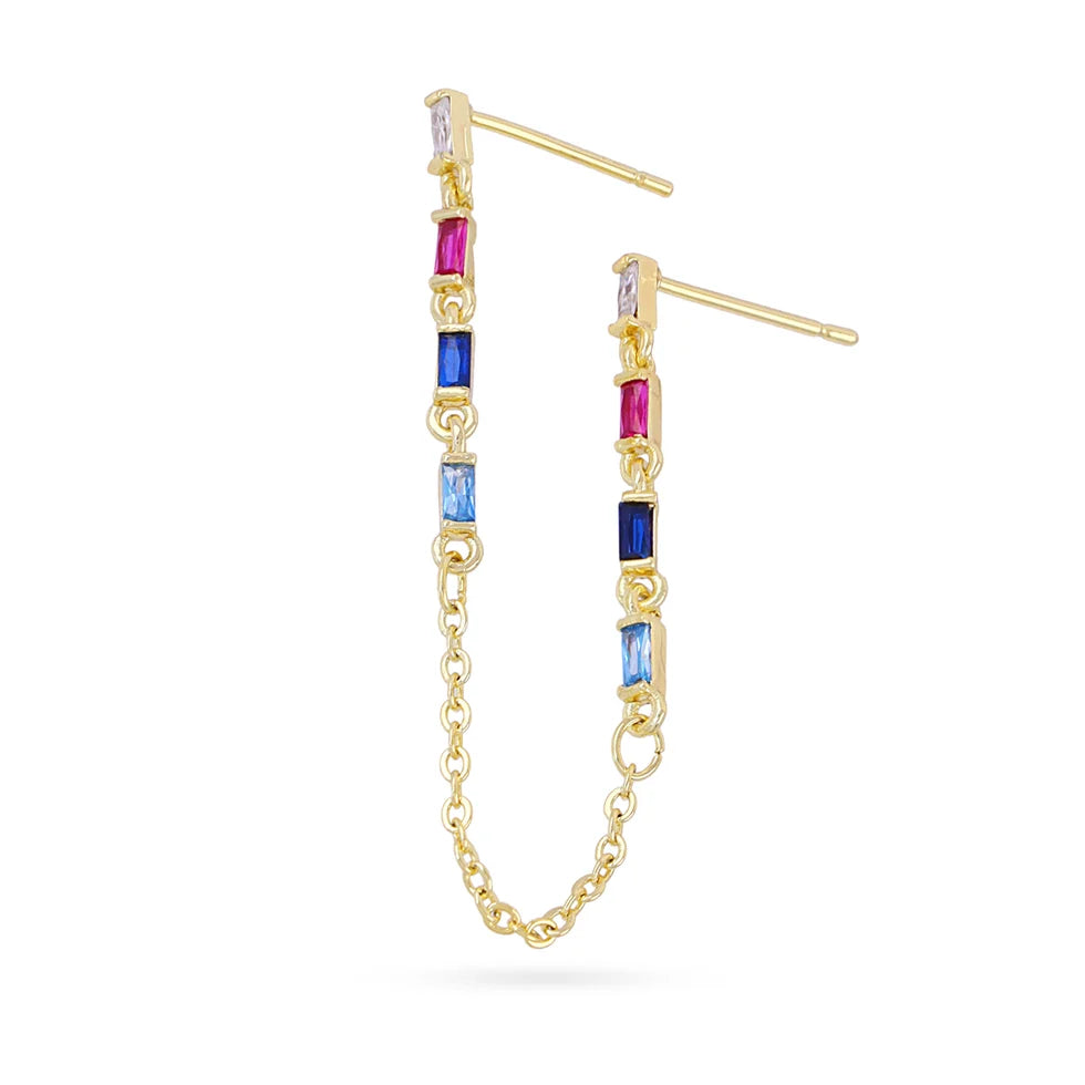 Piercing cadena circonitas colores