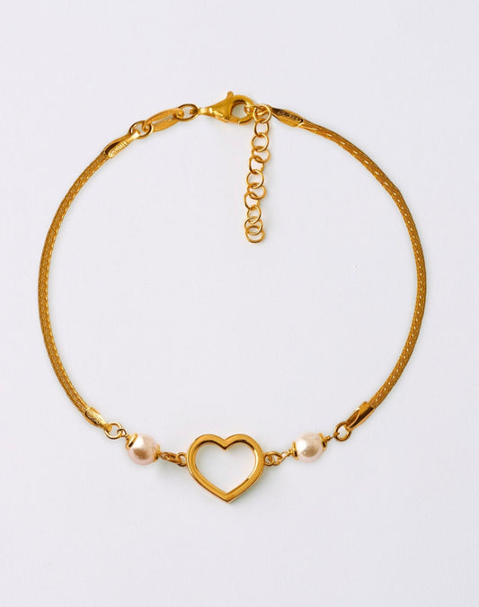 Pulsera corazón plata