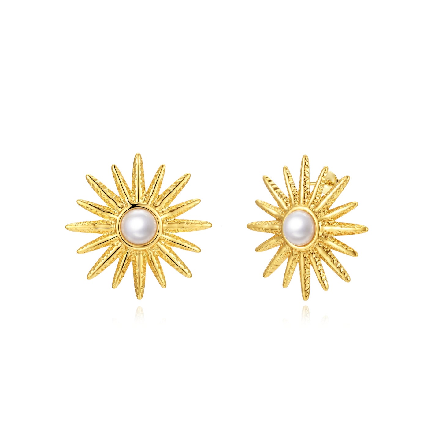 Pendientes Sol perla