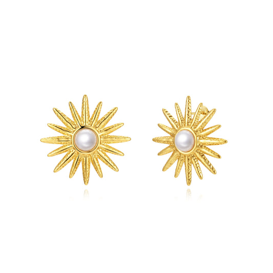 Pendientes Sol perla