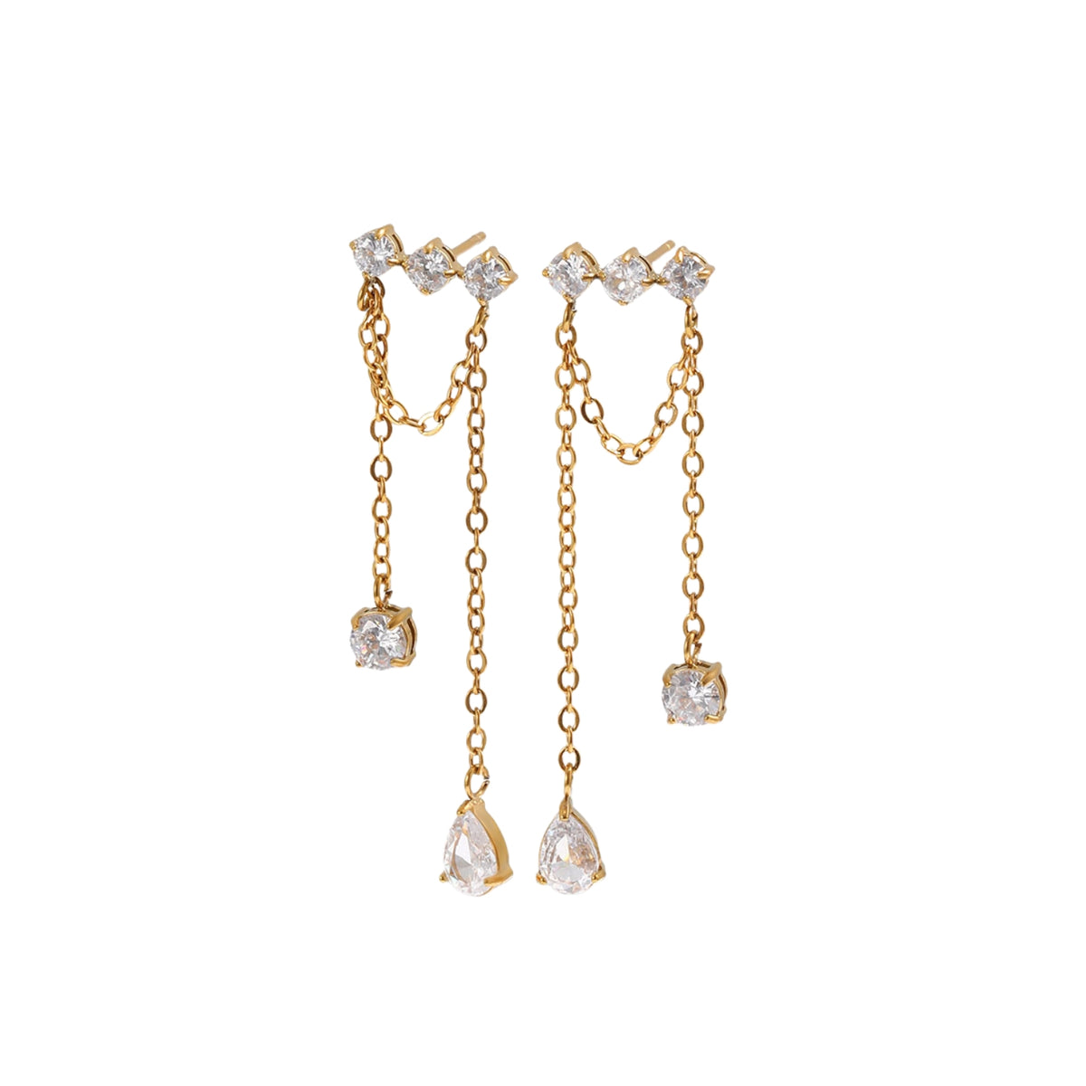 Pendientes cadena y circonitas