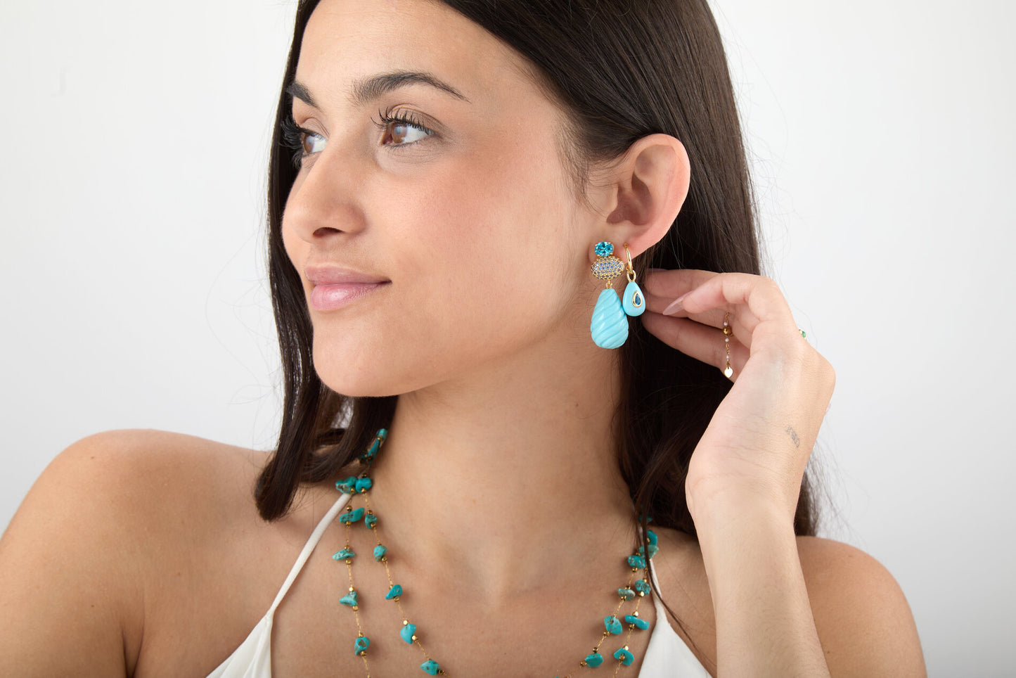 Pendientes Lágrima mineral