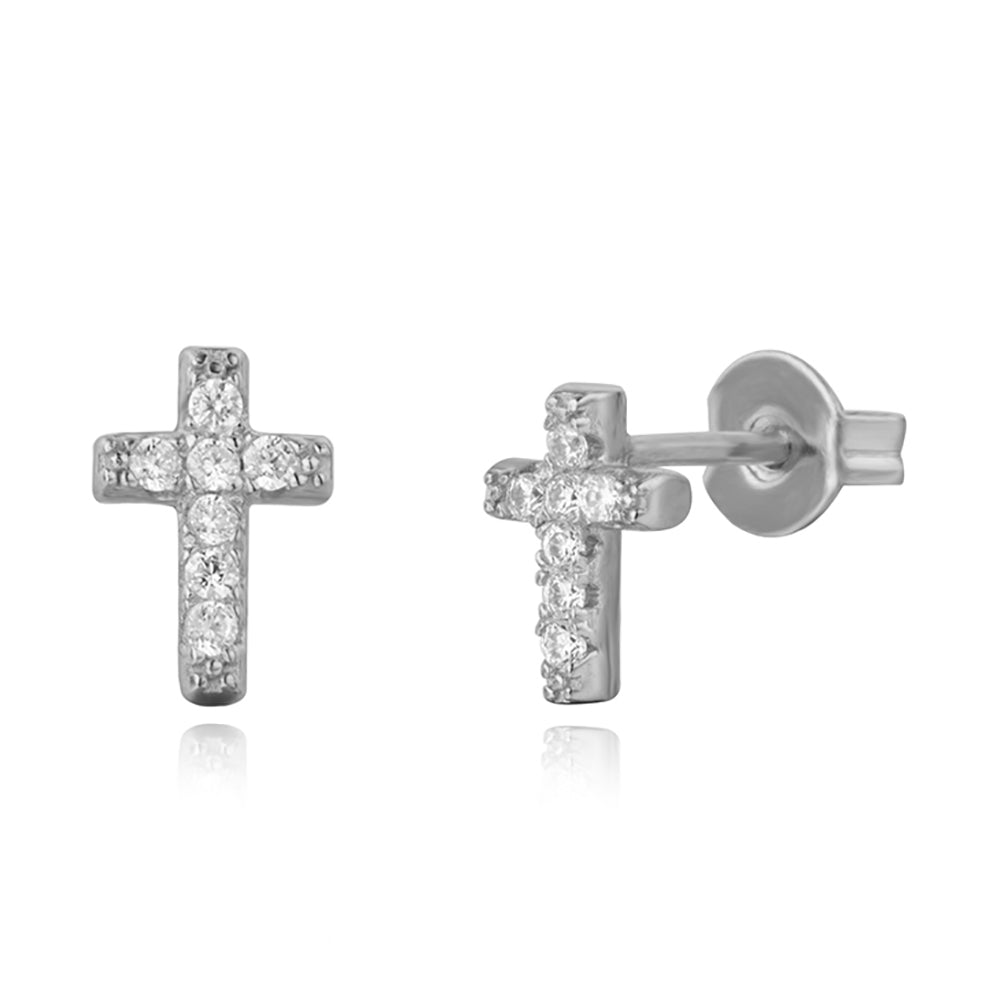 Pendientes Cruz circonitas