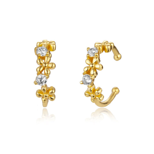 Earcuff Flores y circonitas