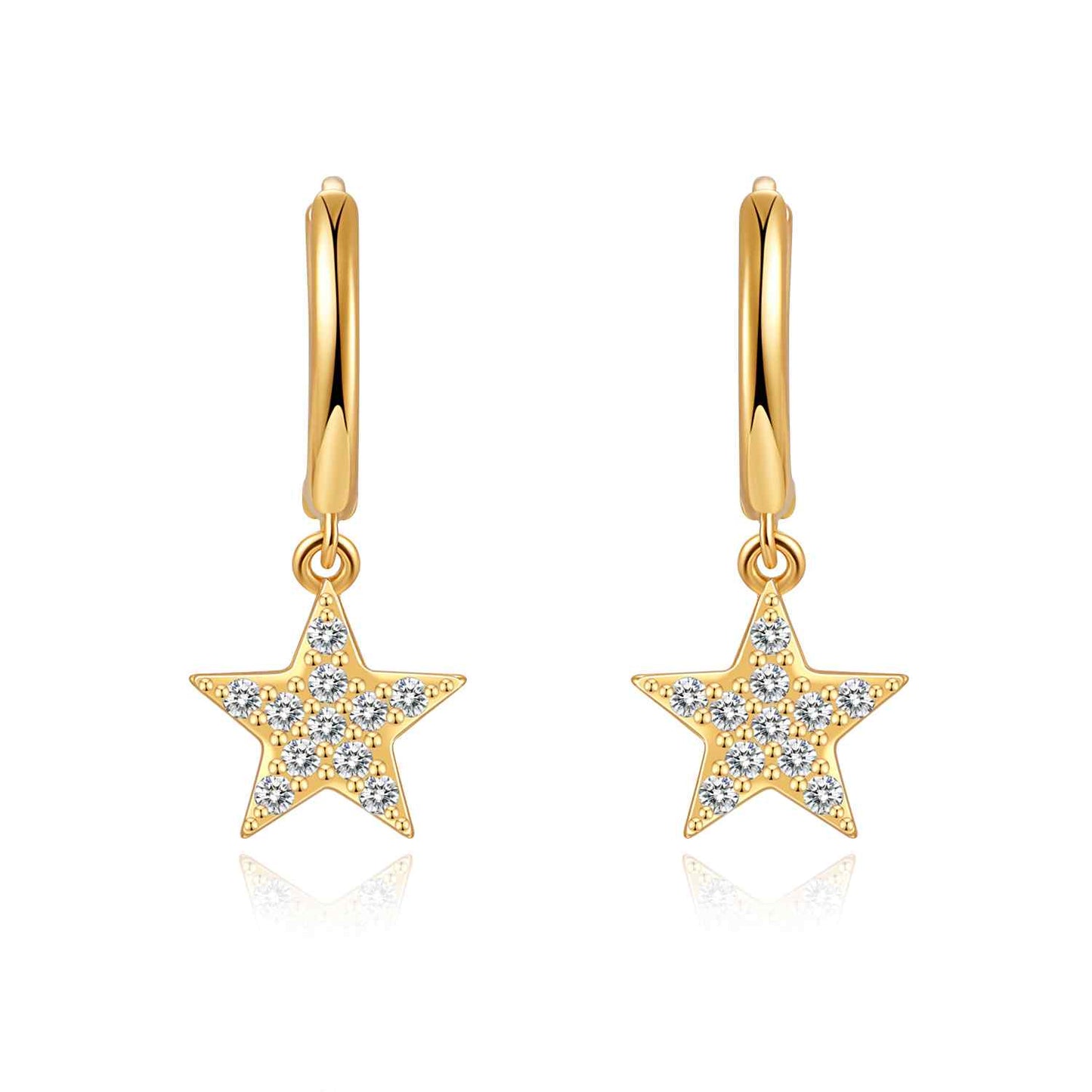 Pendientes Estrella aros circonitas
