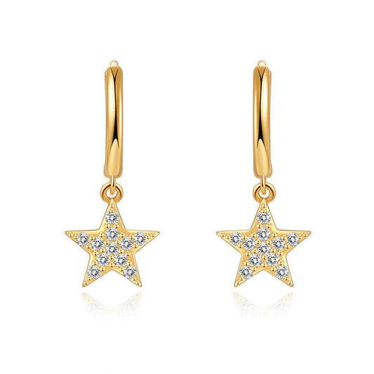 Pendientes Estrella aros circonitas