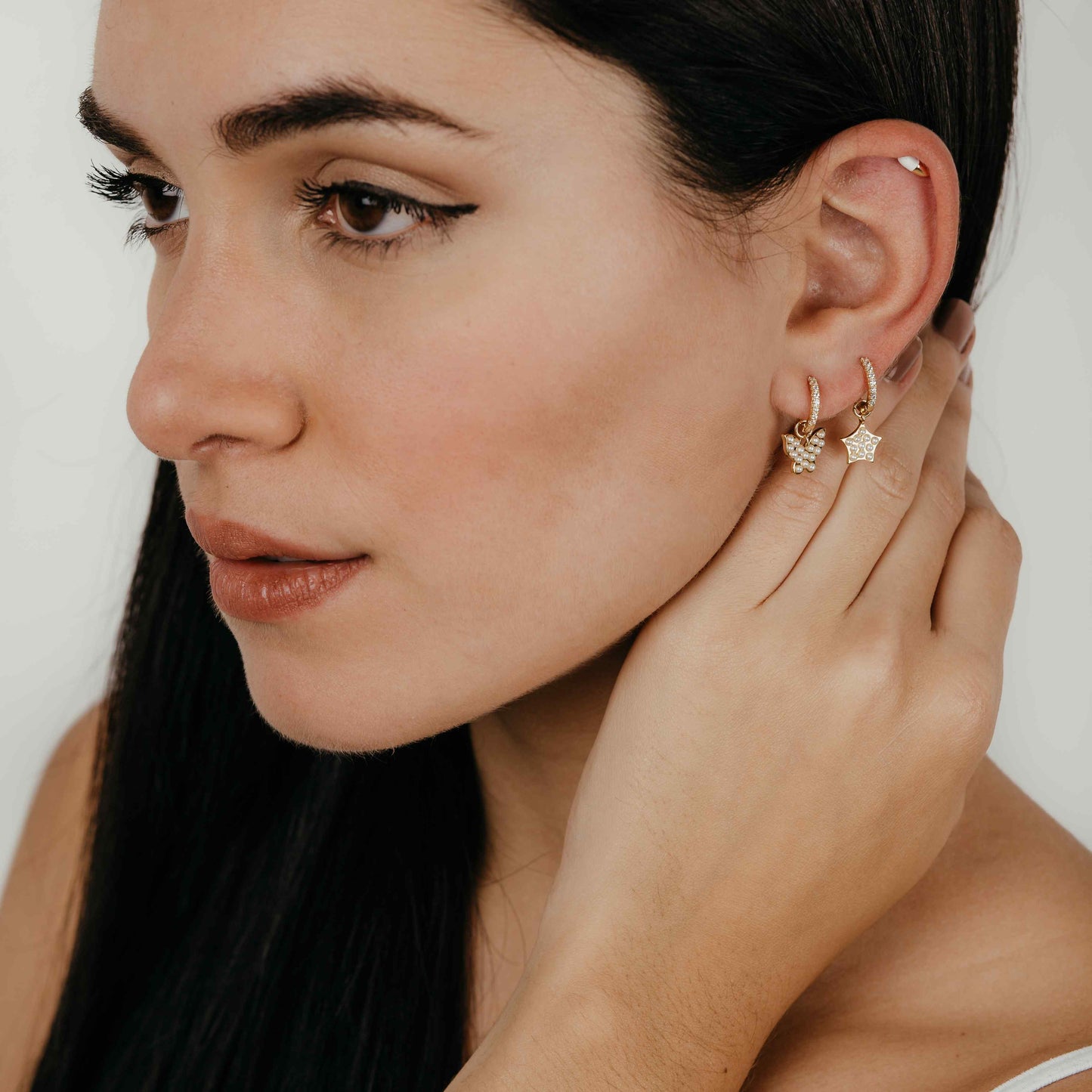 Aros Estrella Circonitas y Perlas