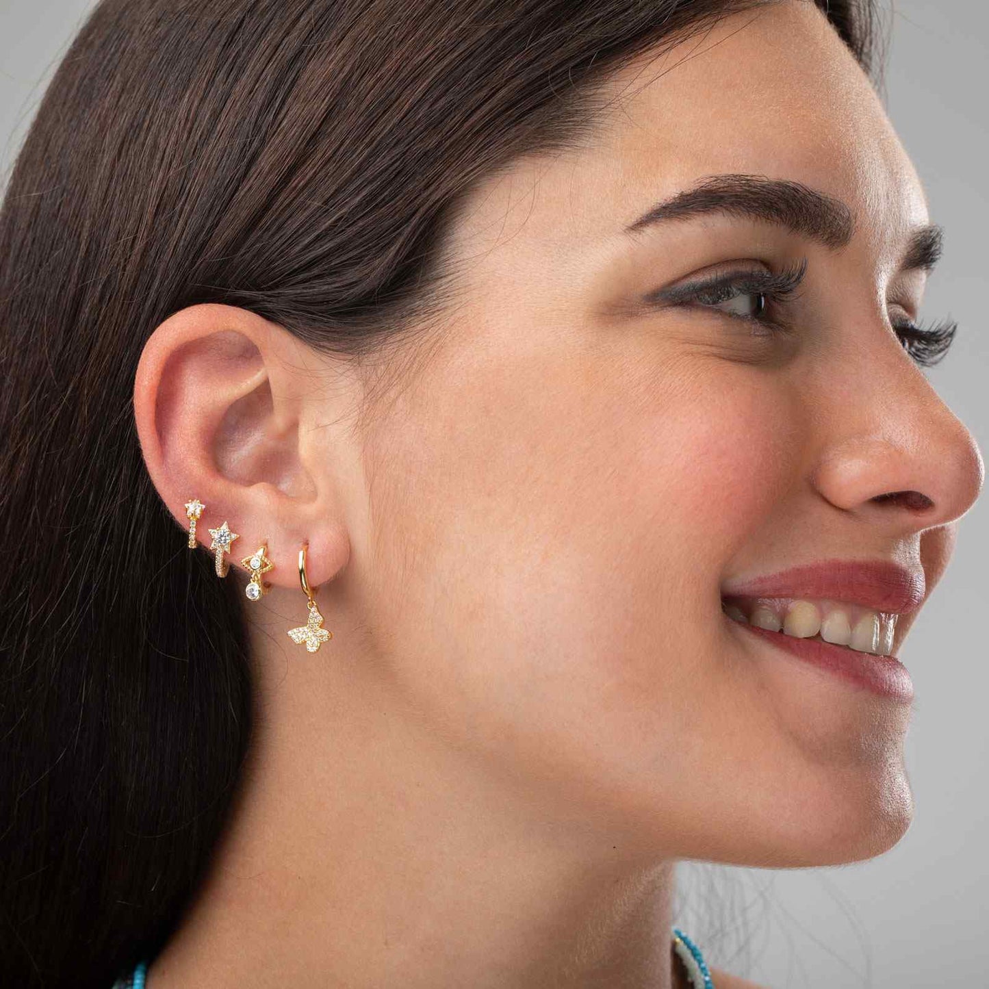 Pendientes aros mariposa