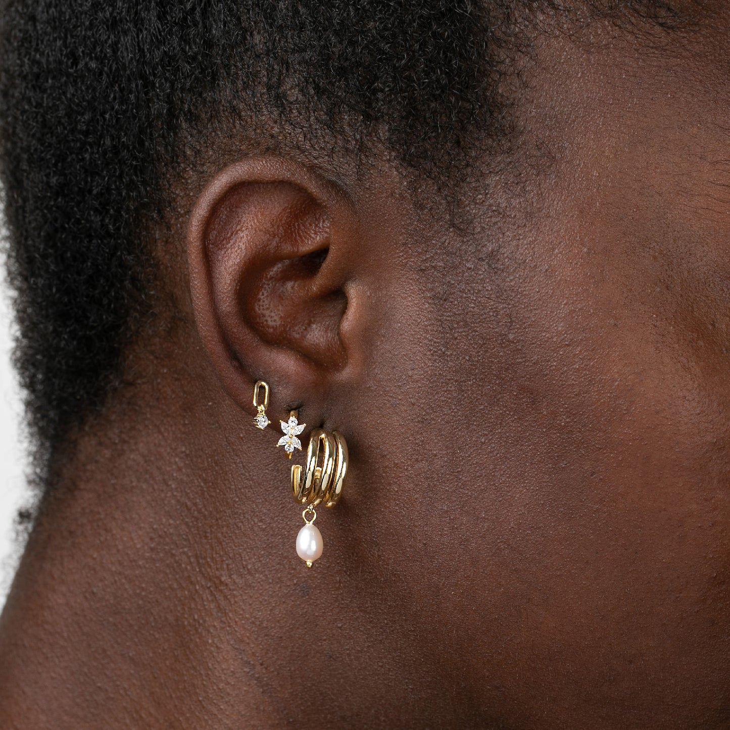Pendientes aro flor