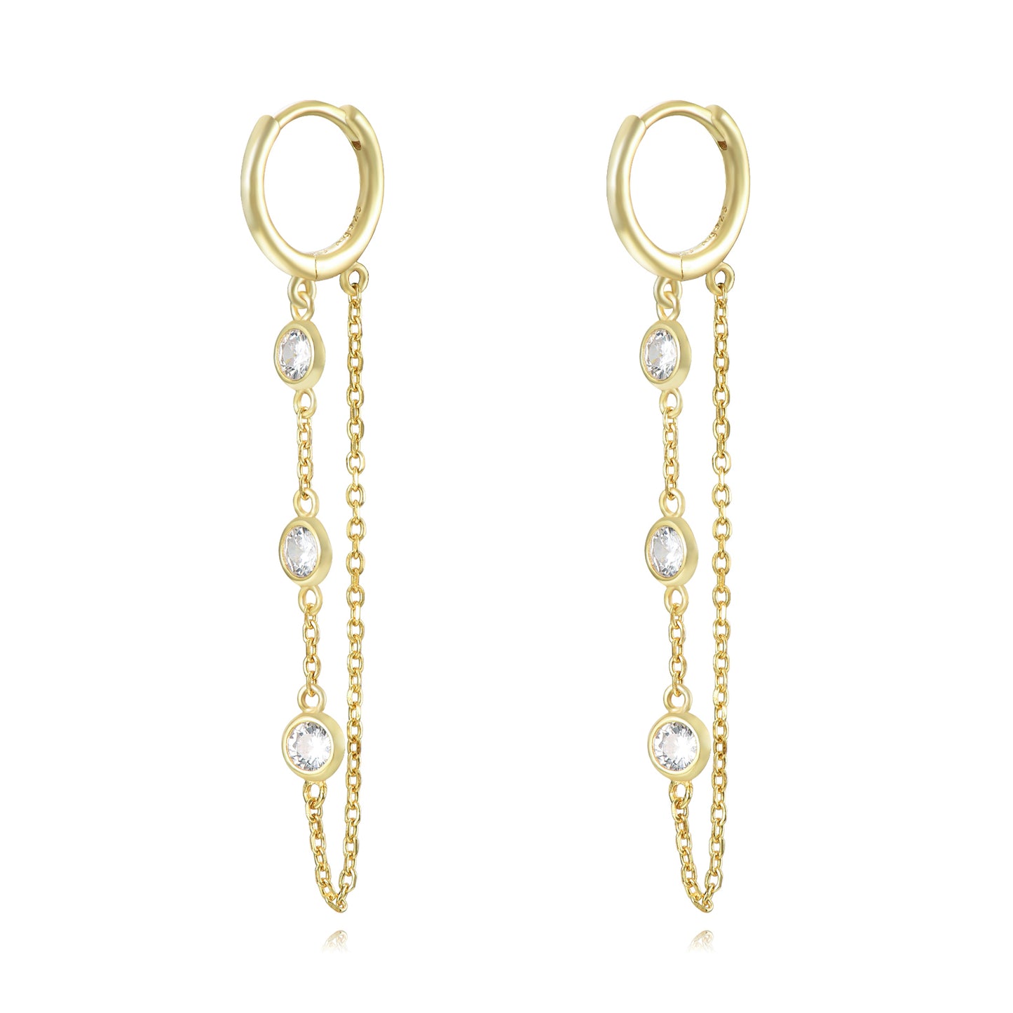 Pendientes Cadena con Circonitas