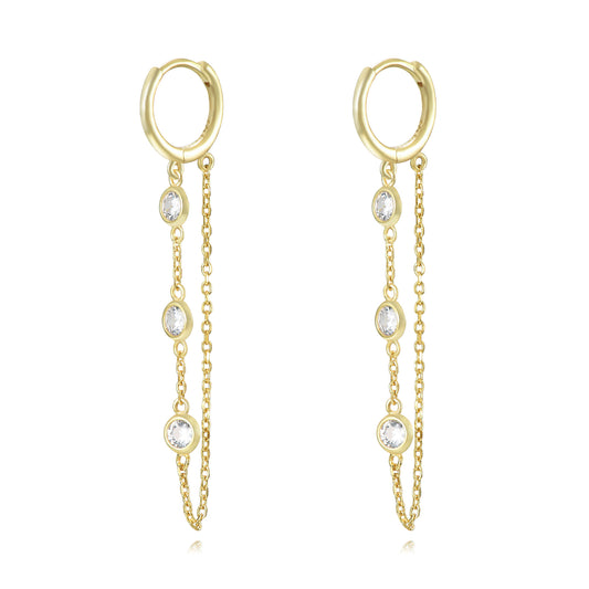 Pendientes Cadena con Circonitas