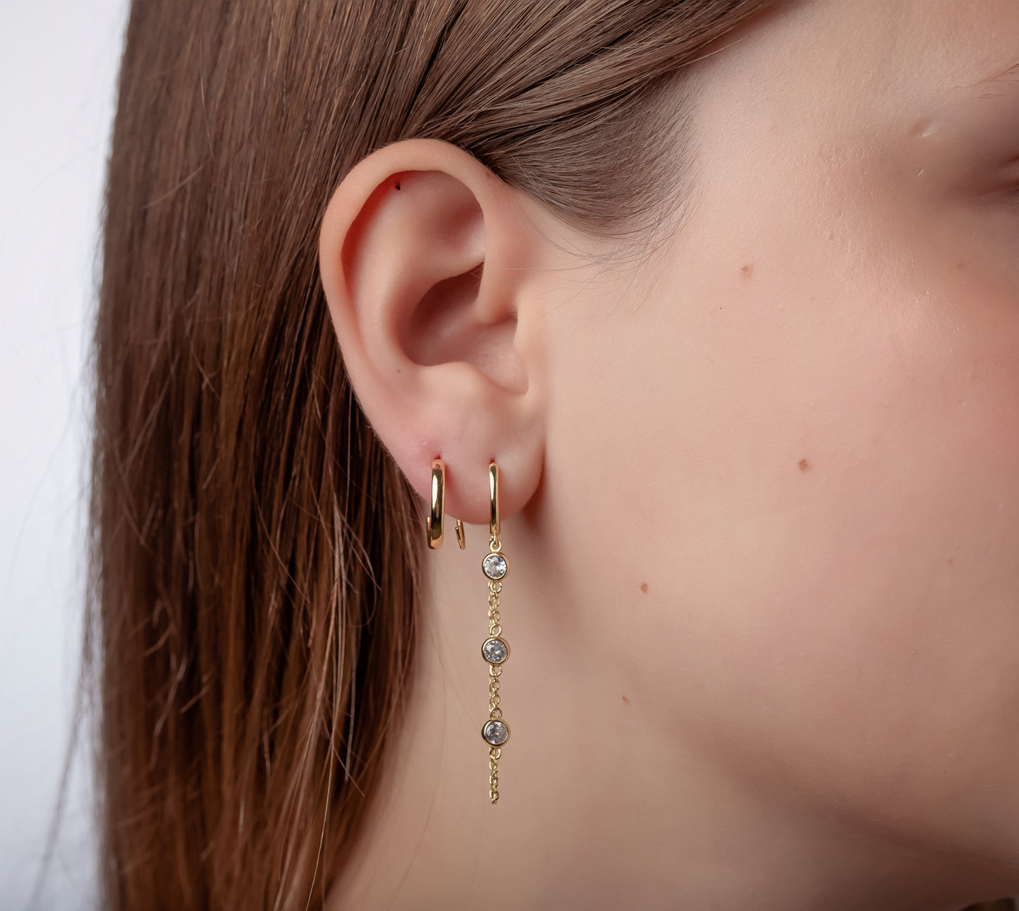 Pendientes Cadena con Circonitas