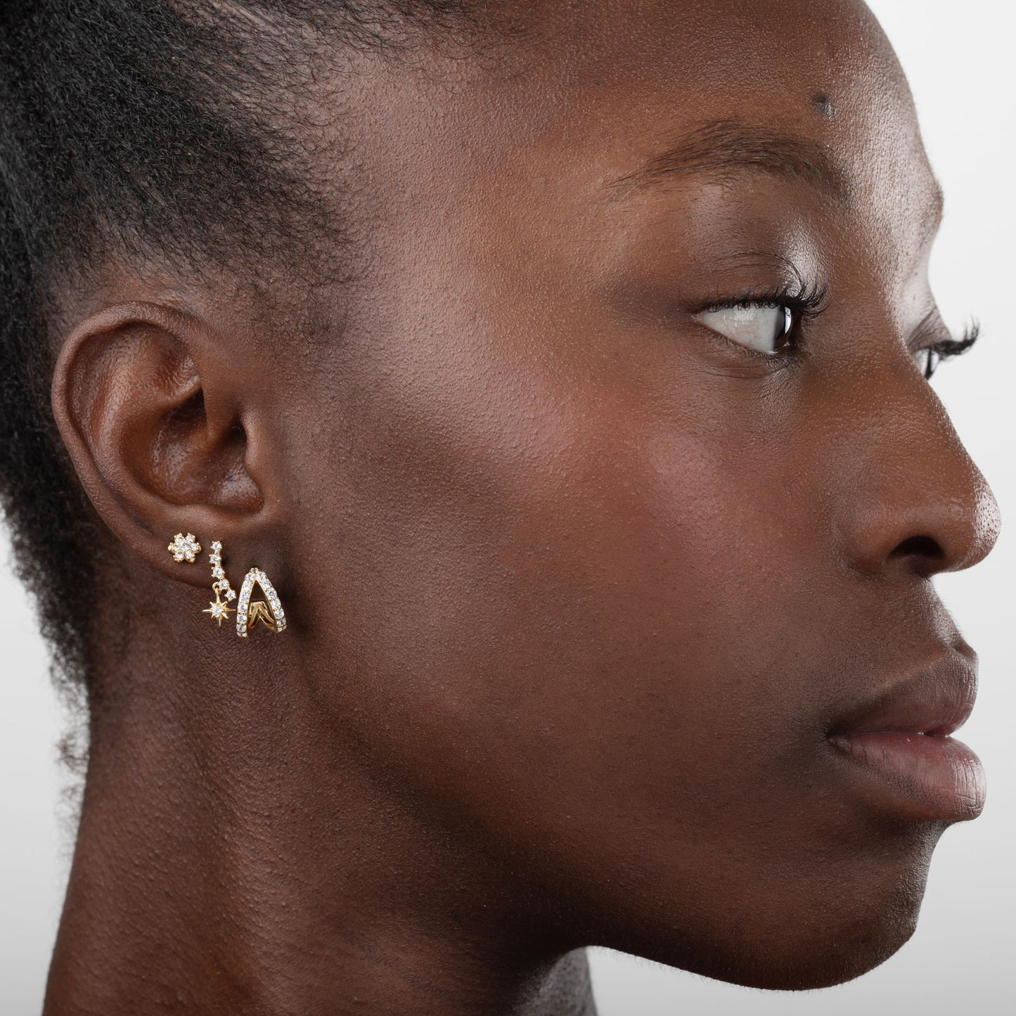 Pendientes Circonita Flor