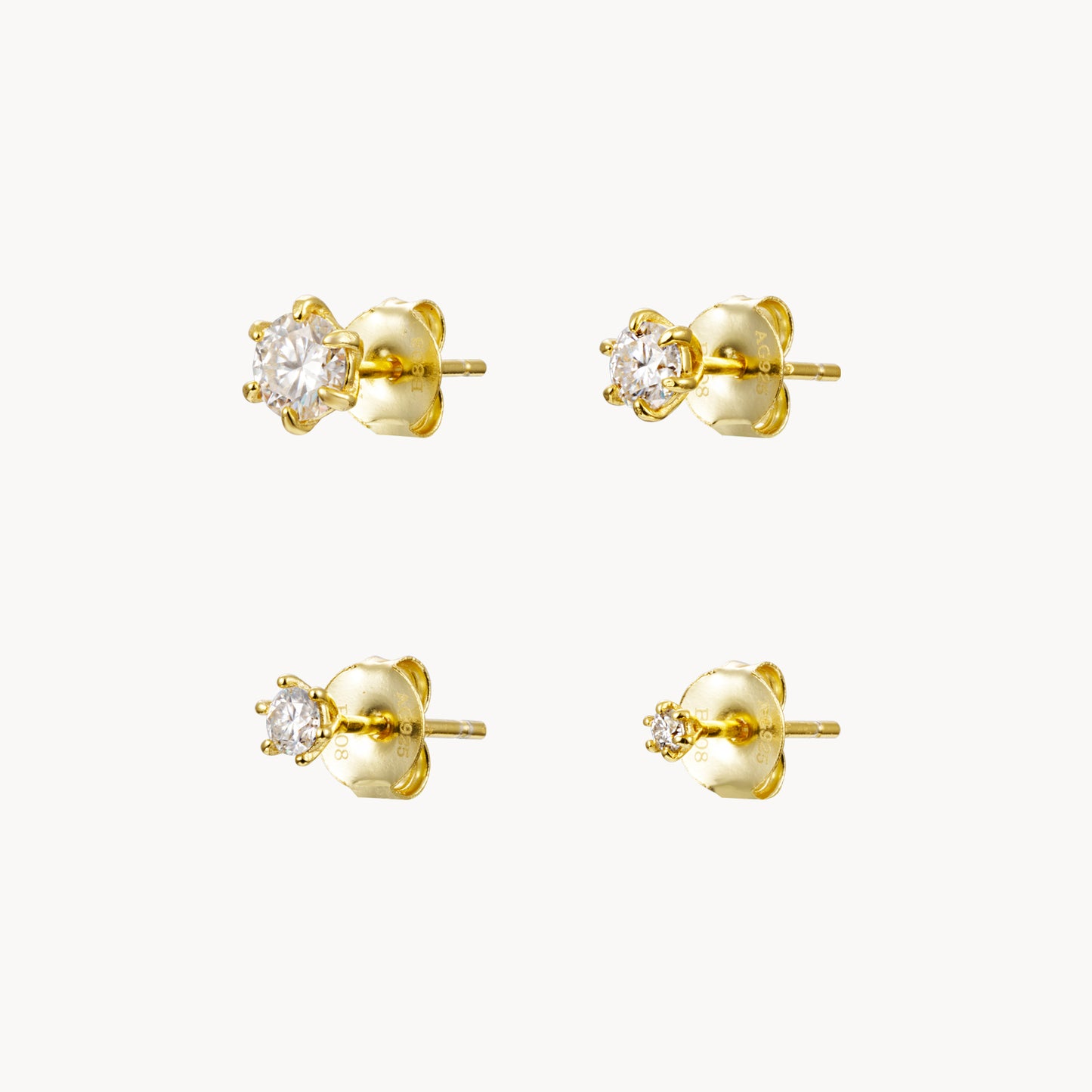 Pendientes Botón Moissanita