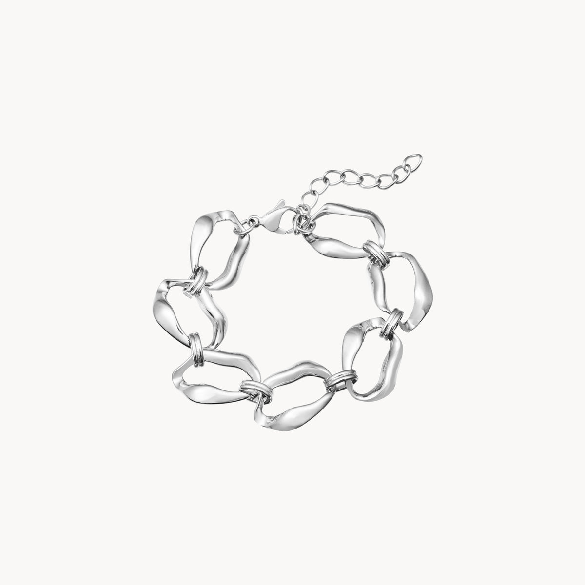 Pulsera eslabones plateada