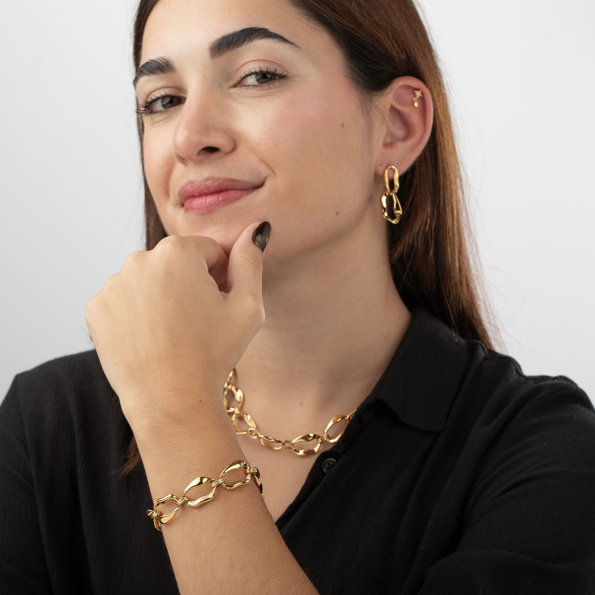 Pulsera eslabones plateada