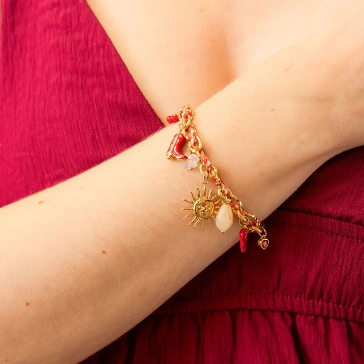 Pulsera Charms rojo