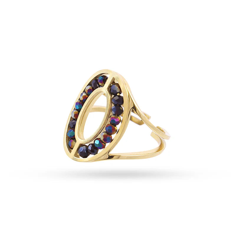 Anillo Ovalado Piedras Negras