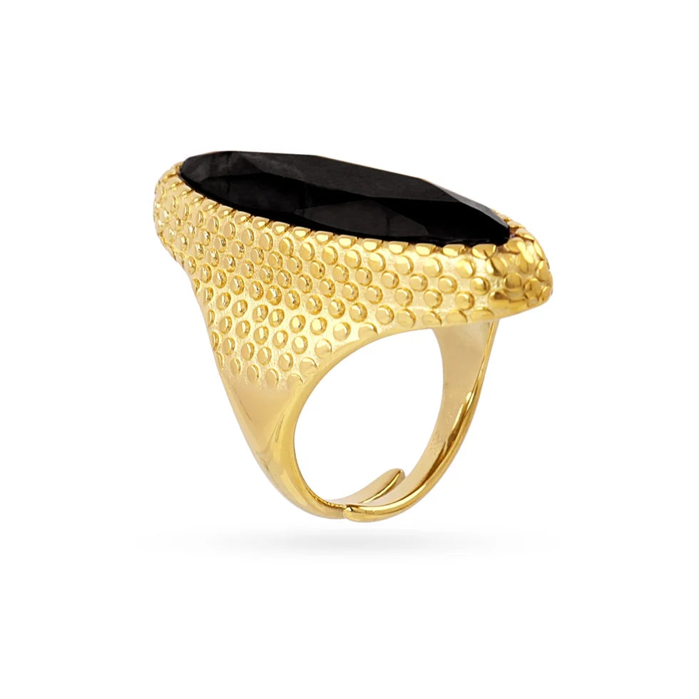 Anillo maxi piedra negra