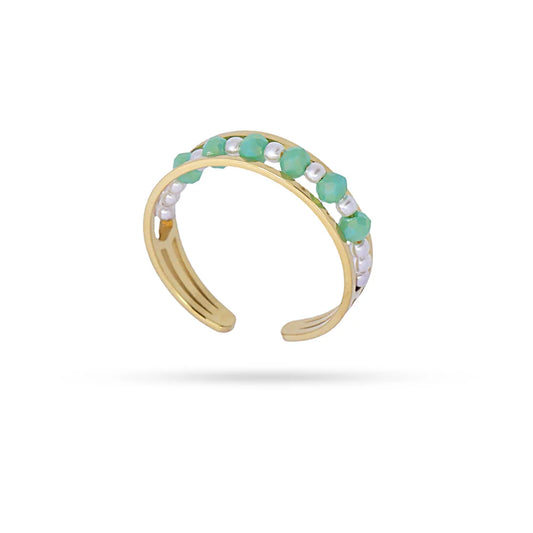 Anillo Piedras y Perlas