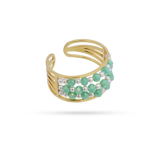 Anillo Piedras y Perlas